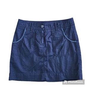 Womens Khakis Skirt Size 2 Navy Blue Pockets Above the knee